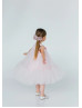 Pink Tulle Empire Waist Flower Girl Dress